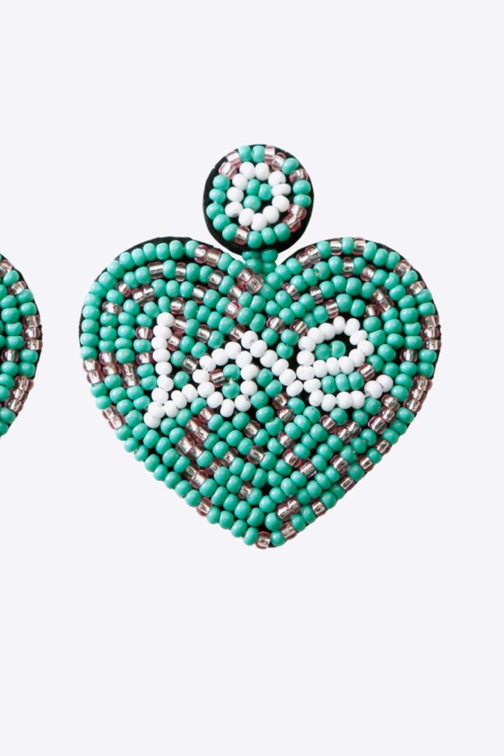 LOVE Beaded Heart Earrings Earrings - Tophatter Daily Deals