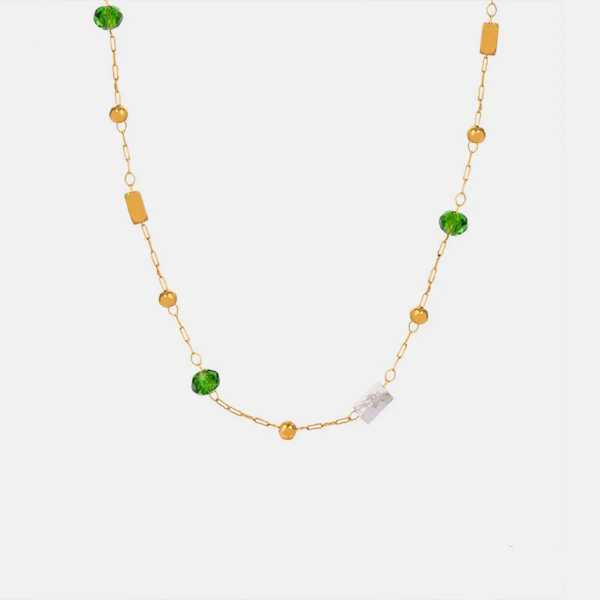 Titanium Steel Gold-plated Bead Necklace Style C One Size Necklaces - Tophatter Daily Deals