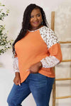 Double Take Leopard Waffle-Knit Long Sleeve Blouse Blouses - Tophatter Daily Deals