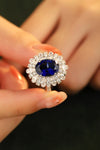 5 Carat Lab-Grown Sapphire Flower Shape Ring - Tophatter Shopping Deals - Electronics, Jewelry, Beauty, Health, Gadgets, Fashion