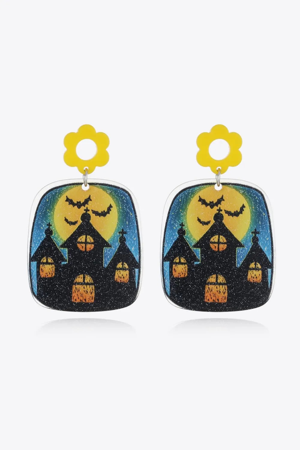 Halloween Theme Earrings Castle One Size Earrings - Tophatter Daily Deals