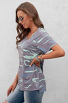 Leopard V-Neck Tee with Pocket Women's T-Shirts - Tophatter Daily Deals