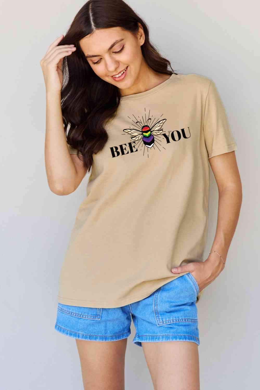 Simply Love Full Size BEE YOU Graphic T-Shirt Women's T-Shirts - Tophatter Daily Deals