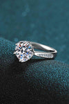 3 Carat Moissanite Rhodium-Plated Side Stone Ring Moissanite - Tophatter Daily Deals