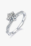 1 Carat Moissanite 925 Sterling Silver Ring Silver Moissanite - Tophatter Daily Deals