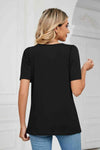 Square Neck Puff Sleeve T-Shirt Women's T-Shirts - Tophatter Daily Deals