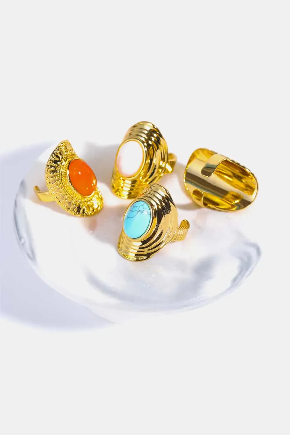 Natural Stone Copper Ring Rings - Tophatter Daily Deals