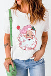 Santa Round Neck Short Sleeve T-Shirt Women's T-Shirts - Tophatter Daily Deals