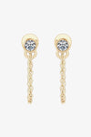 Inlaid Moissanite Chain Earrings Gold One Size Moissanite - Tophatter Daily Deals