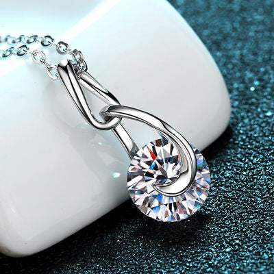 2 Carat Moissanite 925 Sterling Silver Necklace Moissanite - Tophatter Daily Deals