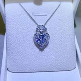 3 Carat Moissanite 925 Sterling Silver Heart Pendant Necklace Moissanite - Tophatter Daily Deals