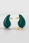 Big Size Water Drop Brass Earrings Green One Size Earrings - Tophatter Daily Deals