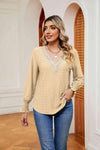 Contrast Flounce Sleeve Blouse Pastel Yellow Blouses - Tophatter Daily Deals