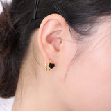 Stainless Steel Heart Huggie Earrings Earrings - Tophatter Daily Deals