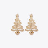 Rhinestone Alloy Christmas Tree Earrings Ivory One Size Earrings - Tophatter Daily Deals