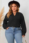 Plus Size Notched Neck Lace Detail Blouse Blouses - Tophatter Daily Deals