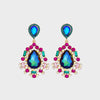 Teardrop Shape Rhinestone Alloy Dangle Earrings Royal Blue One Size Earrings - Tophatter Daily Deals