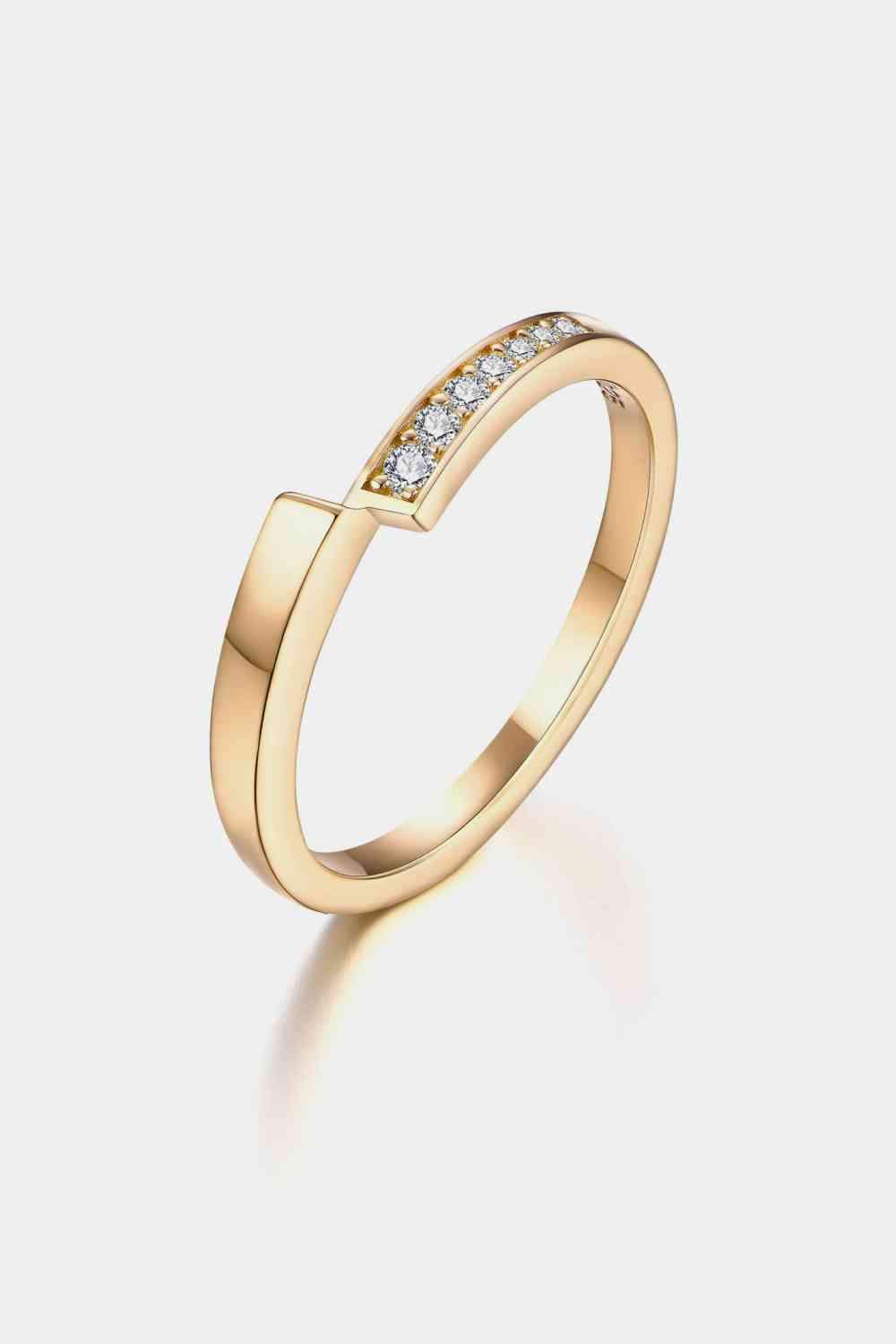 Moissanite 925 Sterling Silver Ring Gold Moissanite - Tophatter Daily Deals