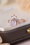 High Quality Natural Moonstone 18K Rose Gold-Plated 925 Sterling Silver Ring Moonstone - Tophatter Daily Deals