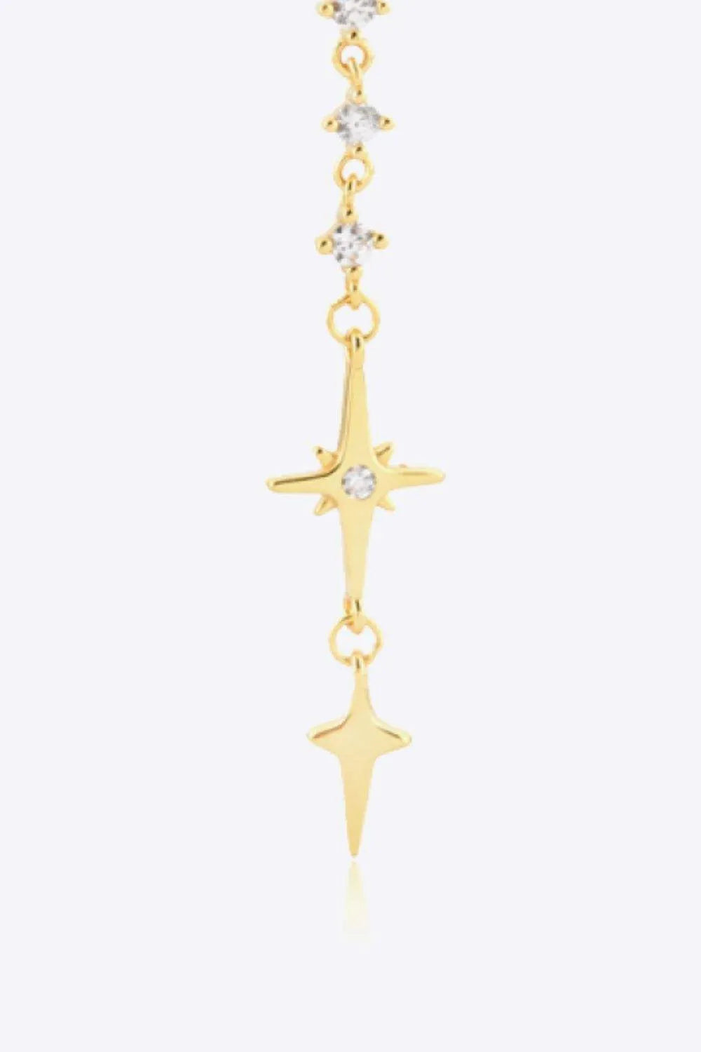 Inlaid Zircon 925 Sterling Silver Single Chain Earring Earrings - Tophatter Daily Deals