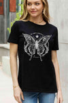 Simply Love Simply Love Full Size Butterfly Graphic Cotton Tee Black Women's T-Shirts - Tophatter Daily Deals