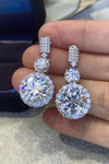 12 Carat Moissanite Platinum-Plated Drop Earrings Moissanite - Tophatter Daily Deals