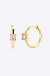 Zircon 925 Sterling Silver Huggie Earrings Pink Lavender One Size Earrings - Tophatter Daily Deals