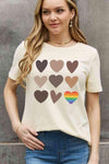 Simply Love Simply Love Full Size Heart Graphic Cotton Tee Ivory Women's T-Shirts - Tophatter Daily Deals