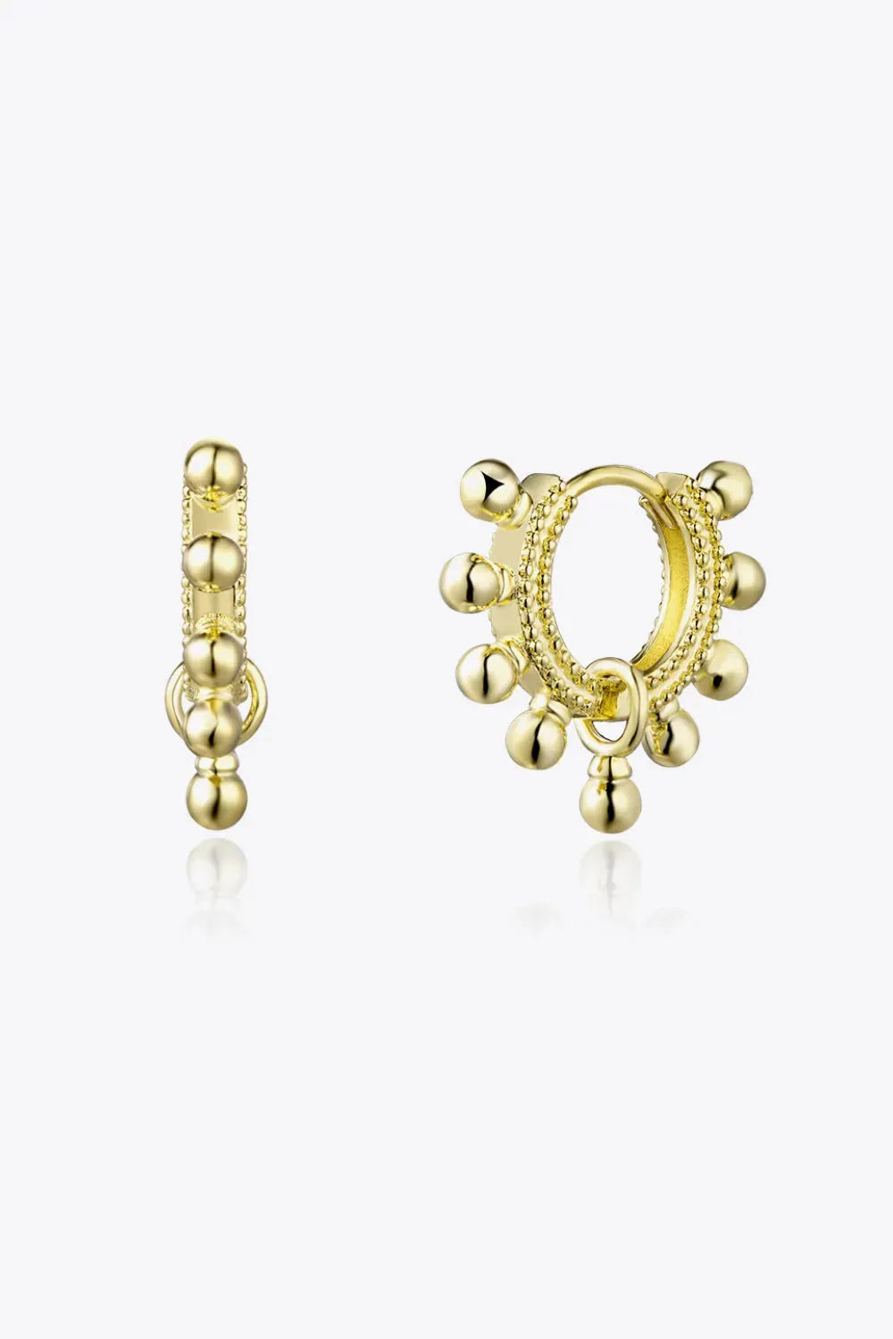 925 Sterling Silver Huggie Earrings Gold One Size Earrings - Tophatter Daily Deals