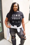 Simply Love Full Size FIND YOUR WILD Short Sleeve T-Shirt Black Women's T-Shirts - Tophatter Daily Deals