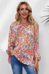 Floral Frill Trim Balloon Sleeve Blouse Floral Blouses - Tophatter Daily Deals