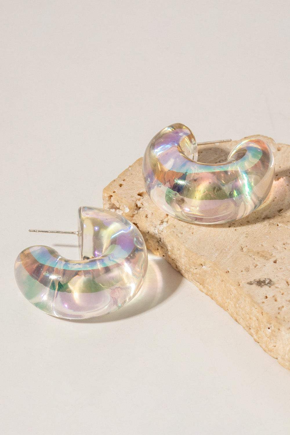 Resin C-Hoop Earrings Earrings - Tophatter Daily Deals