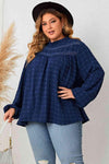 Plus Size Mock Neck Balloon Sleeve Blouse Blouses - Tophatter Daily Deals