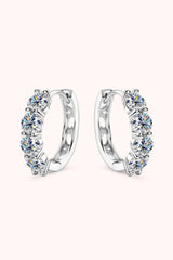 2.4 Carat Moissanite Huggie Earrings Silver One Size Moissanite - Tophatter Daily Deals