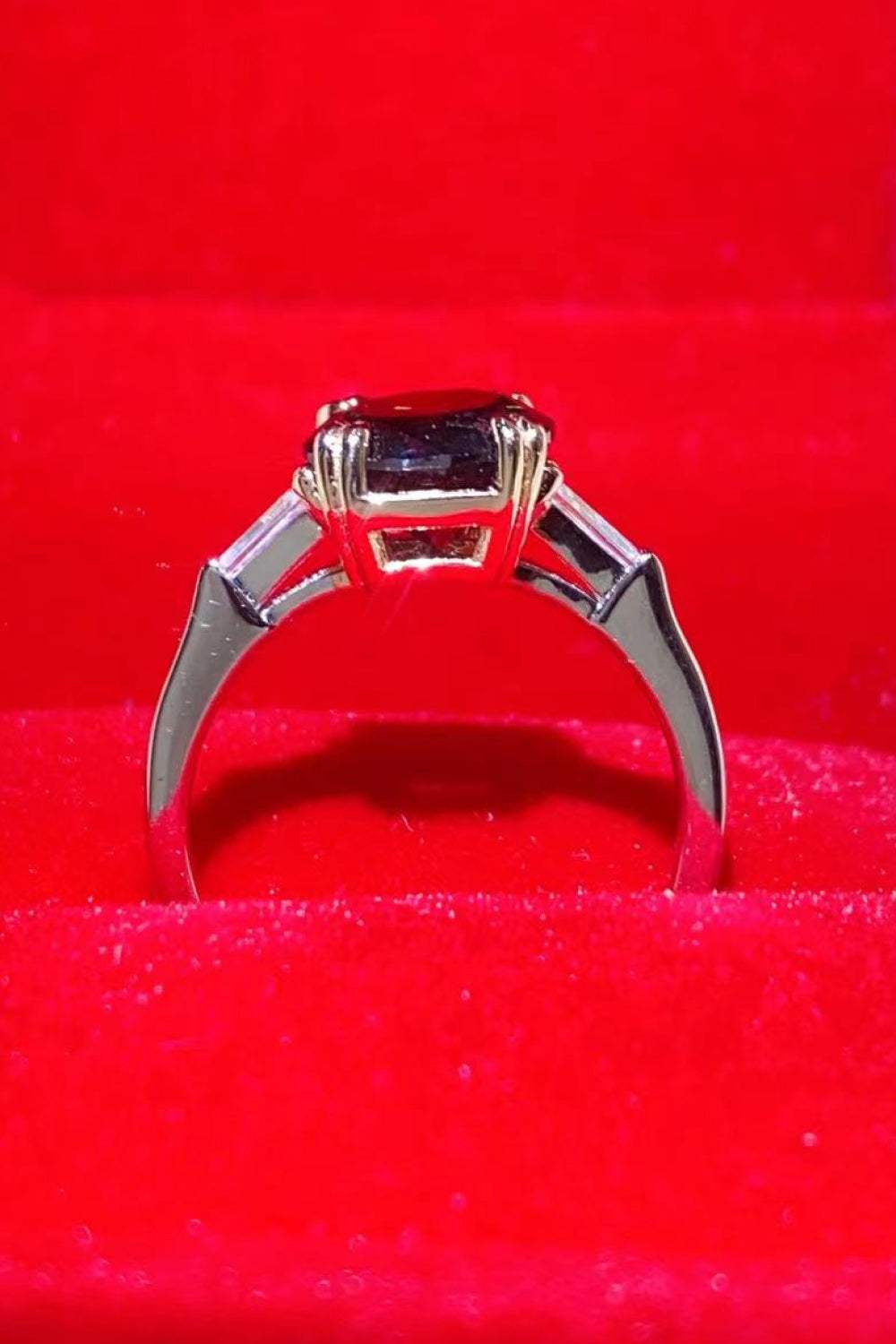 2 Carat Black Moissanite Platinum-Plated Ring Moissanite - Tophatter Daily Deals