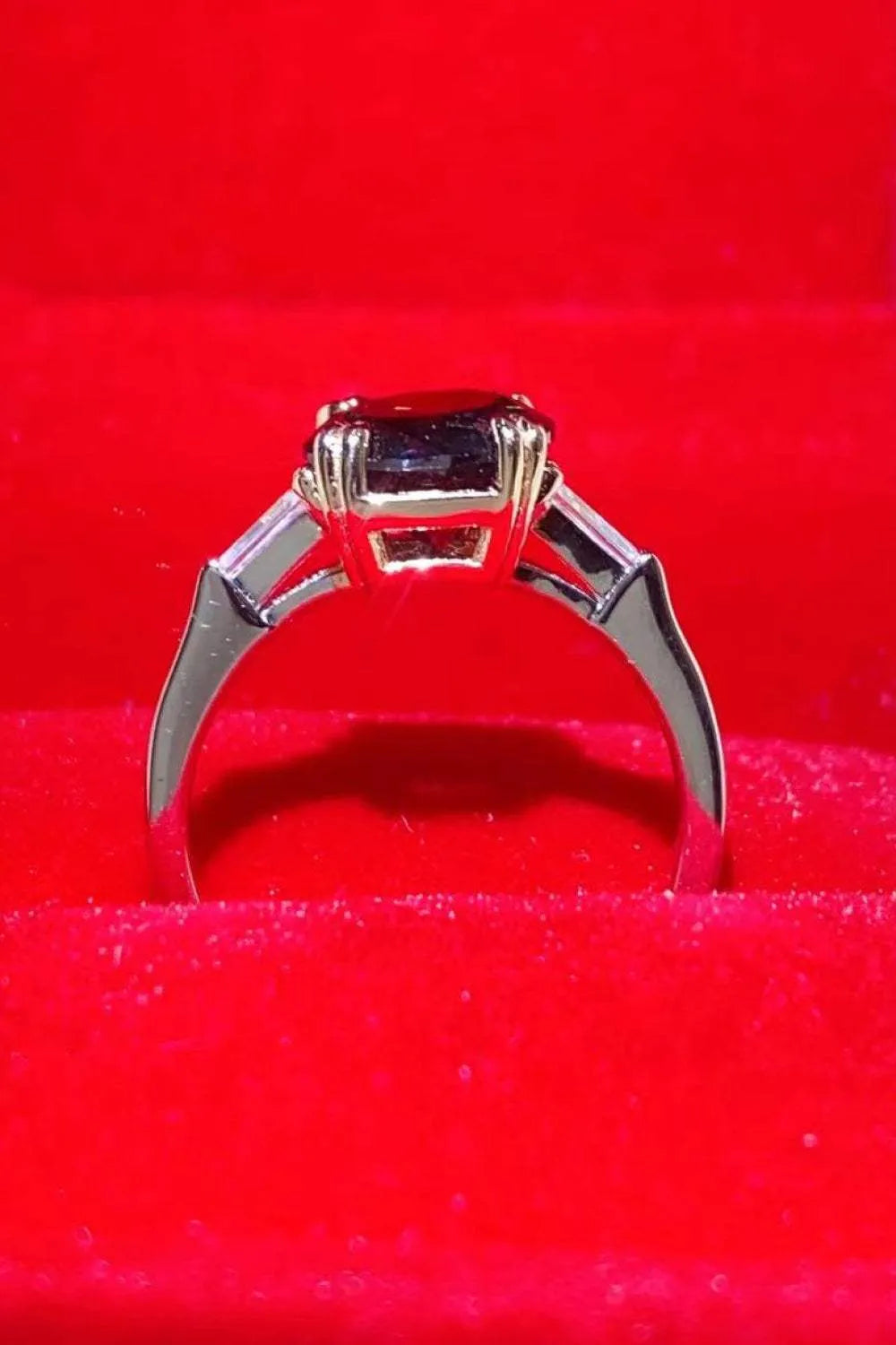 2 Carat Black Moissanite Platinum-Plated Ring Moissanite - Tophatter Daily Deals
