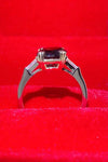 2 Carat Black Moissanite Platinum-Plated Ring Moissanite - Tophatter Daily Deals