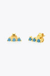 Zircon 925 Sterling Silver Earrings Gold Blue One Size Earrings - Tophatter Daily Deals