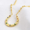 Inlaid Zircon 18K Gold-Plated U Shape Pendant Necklace Necklaces - Tophatter Daily Deals