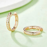 Moissanite 925 Sterling Silver Huggie Earrings Rose Gold One Size Moissanite - Tophatter Daily Deals