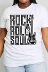 Simply Love Full Size ROCK & ROLL SOUL Graphic Cotton T-Shirt Women's T-Shirts - Tophatter Daily Deals