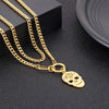 Skull Shape Double-Layered Pendant Necklace Gold One Size Necklaces - Tophatter Daily Deals