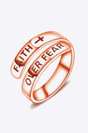 925 Sterling Silver FAITH OVER FEAR Bypass Ring Rings - Tophatter Daily Deals