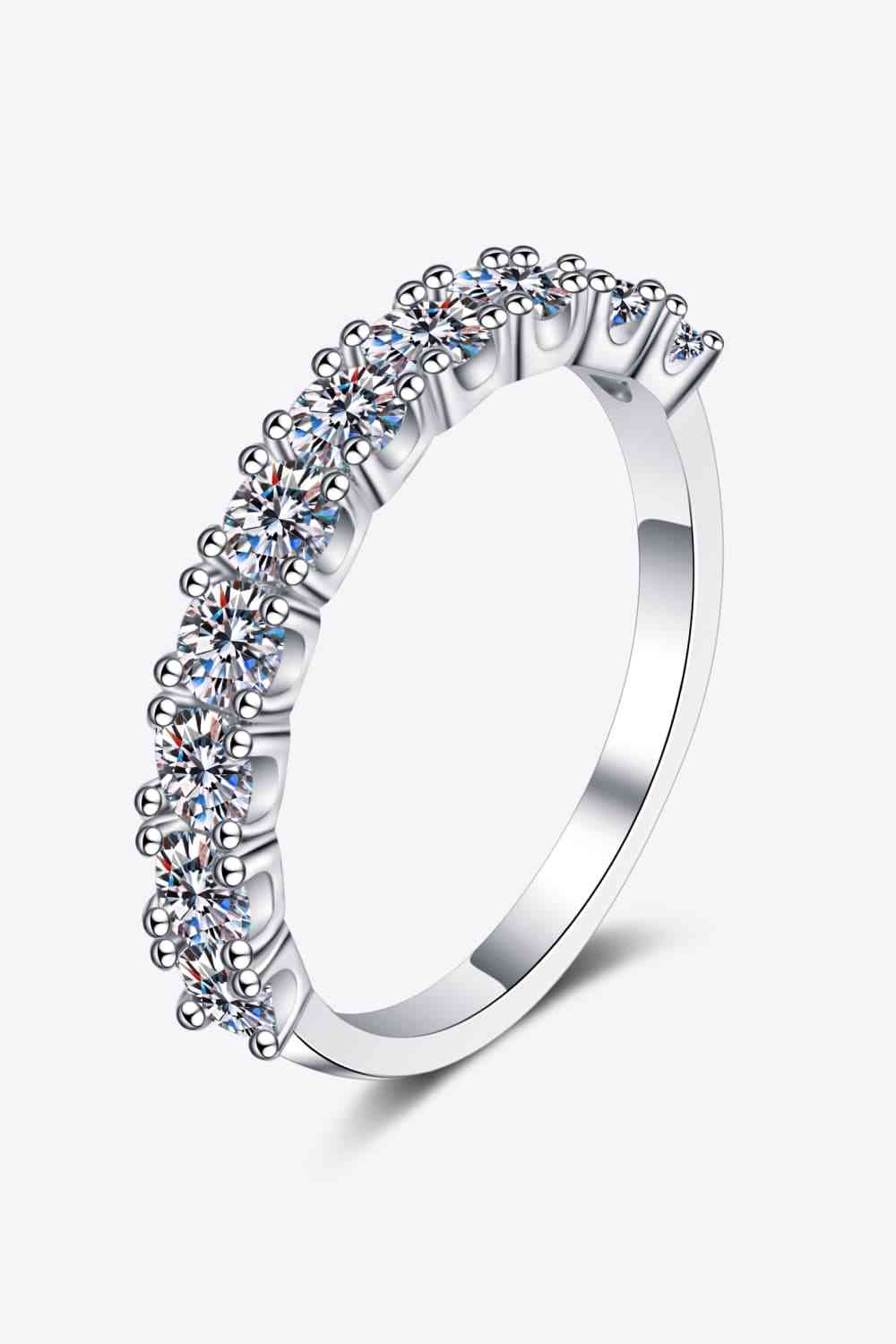 1 Carat Moissanite Half-Eternity Ring Moissanite - Tophatter Daily Deals