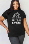 Simply Love Full Size THIS IS THE BEST DAY EVER! Graphic Cotton T-Shirt Women's T-Shirts - Tophatter Daily Deals