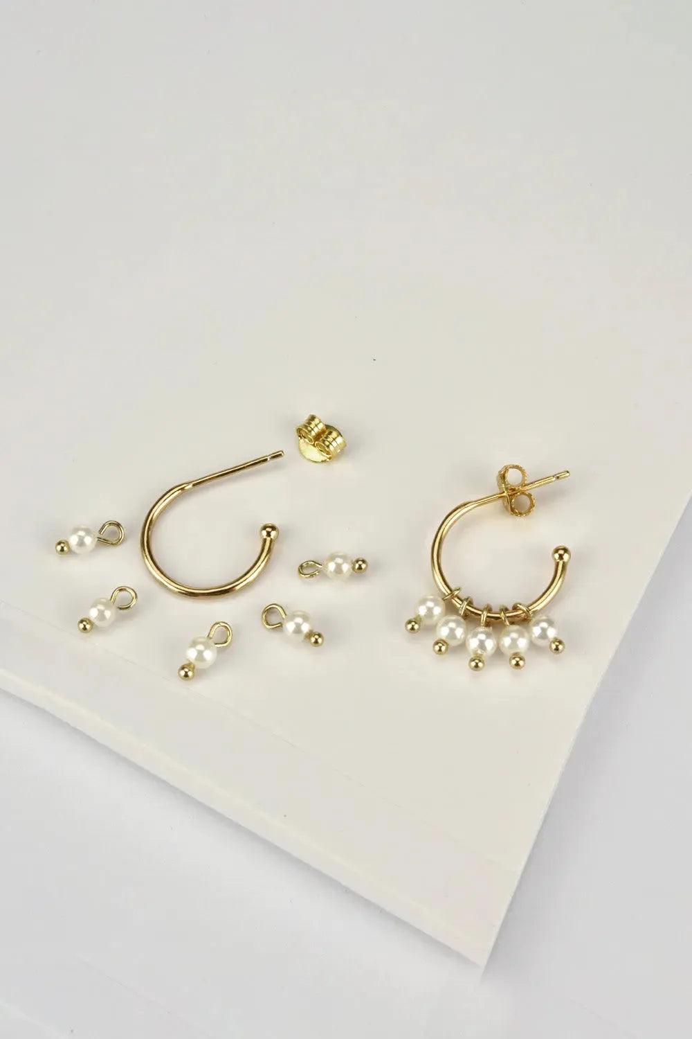 Pearl 925 Sterling Silver C-Hoop Earrings Earrings - Tophatter Daily Deals