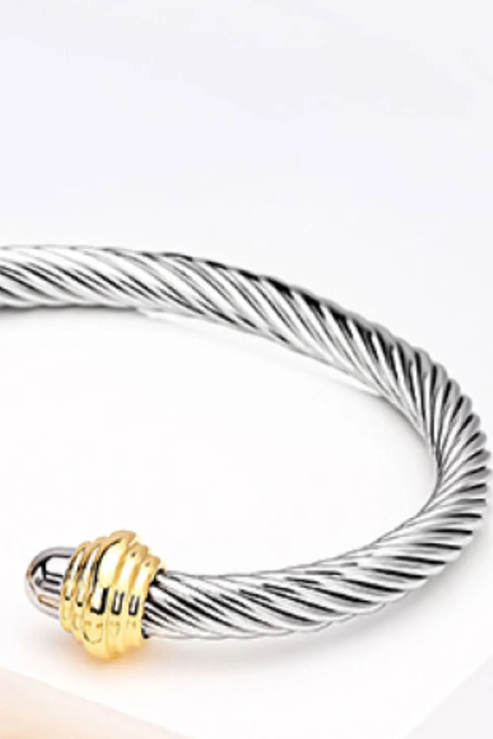 Stainless Steel Twisted Open Bracelet Bracelets - Tophatter Daily Deals