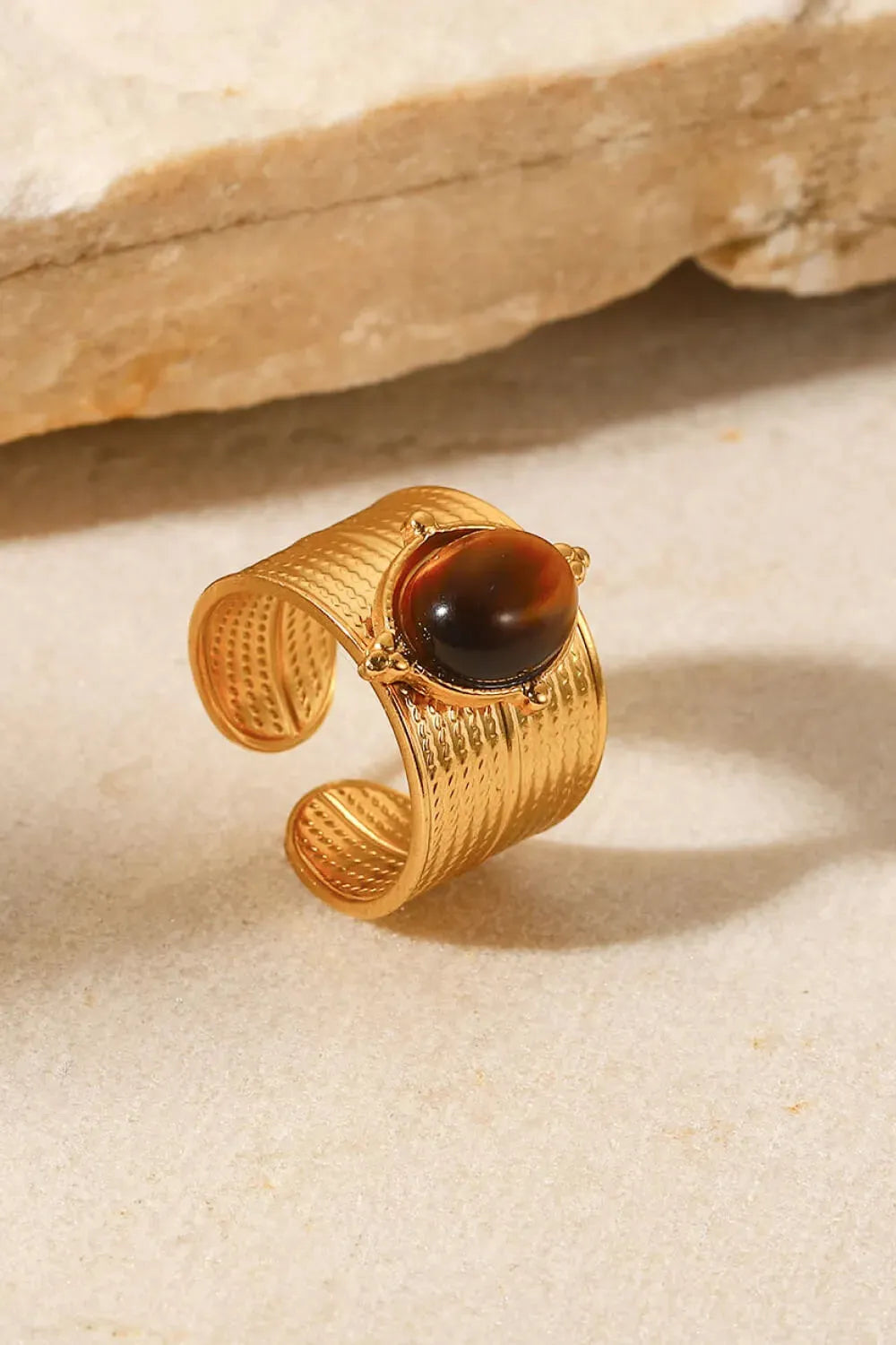 18K Gold-Plated Wide Open Ring Rings - Tophatter Daily Deals