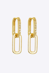 Cubic Zirconia Link Earrings Gold One Size Earrings - Tophatter Daily Deals