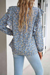 Printed Round Neck Long Sleeve Blouse Blouses - Tophatter Daily Deals